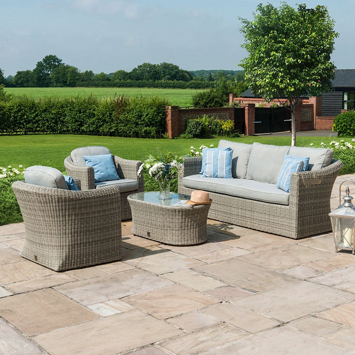 Oxford 3 Seat Rattan Sofa Set - Image 4
