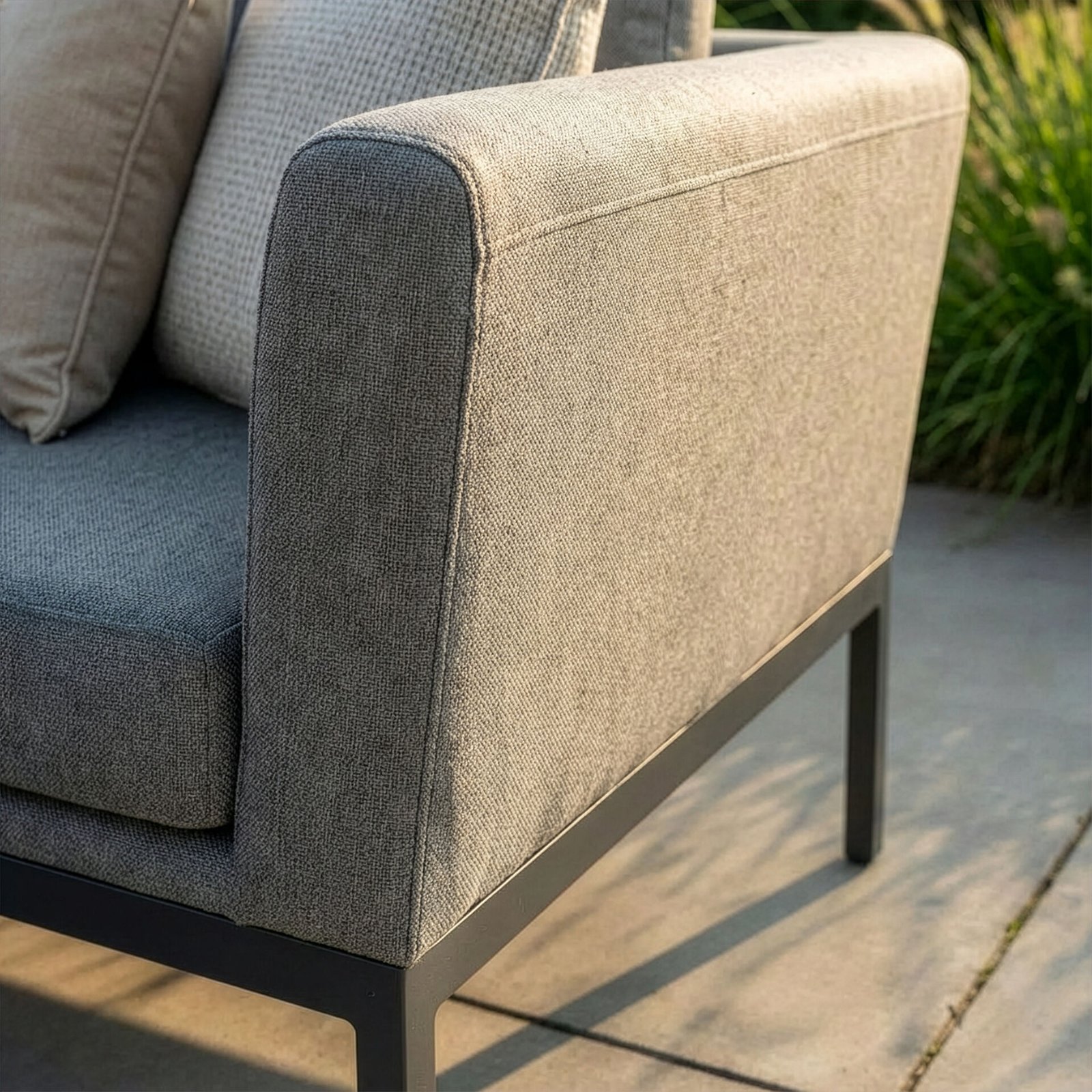 Outdoor Fabric Pulse Square Corner Dining Set with Rising Table - Zinc Grey - Image 4