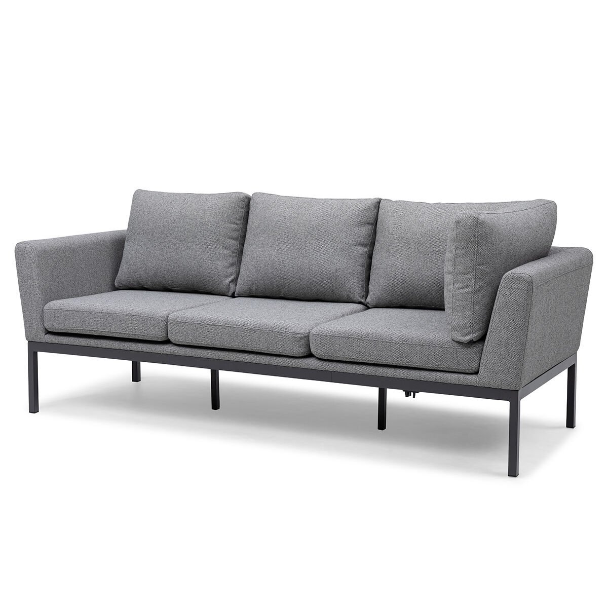 Outdoor Fabric Pulse Square Corner Dining Set with Rising Table - Zinc Grey - Image 9