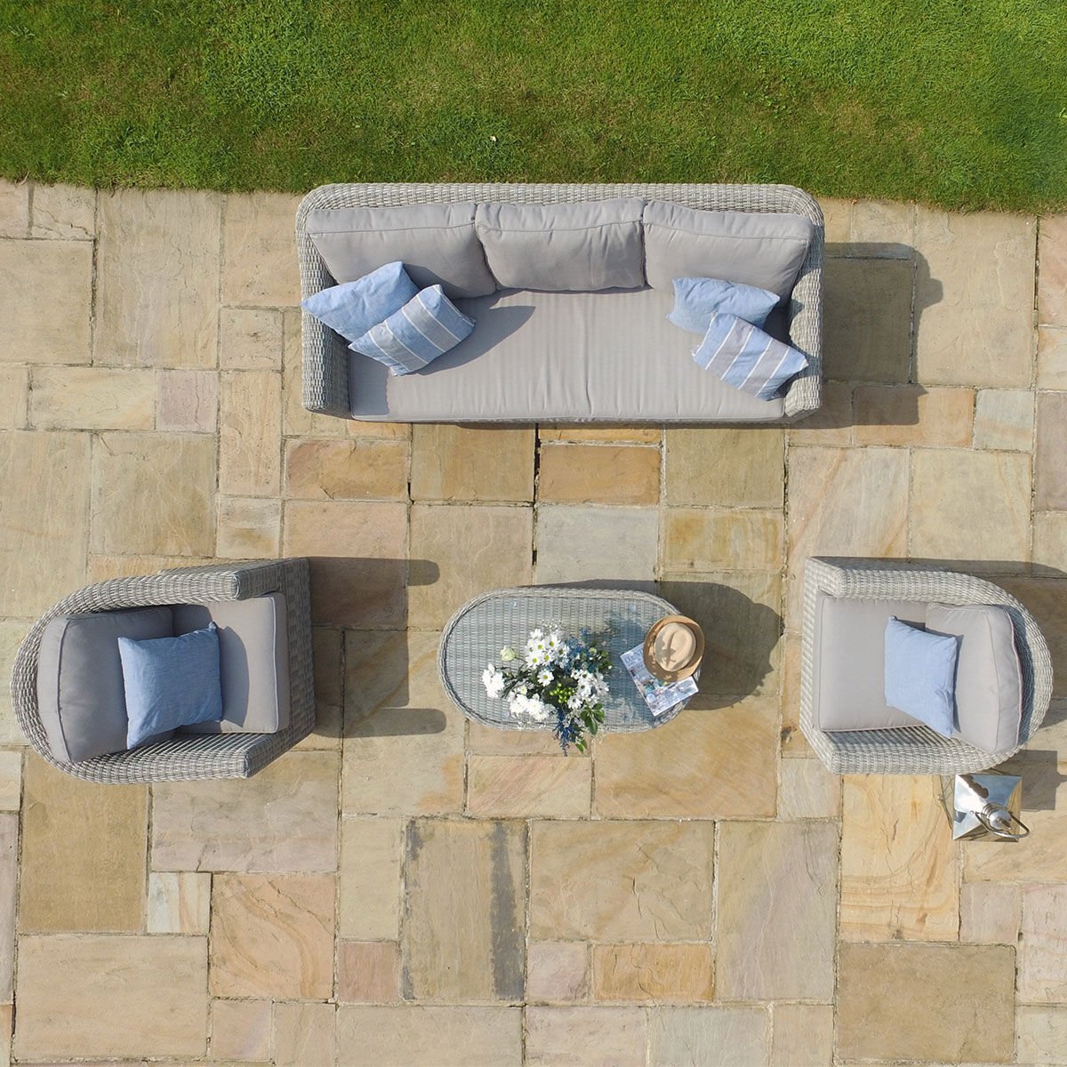 Oxford 3 Seat Rattan Sofa Set - Image 2