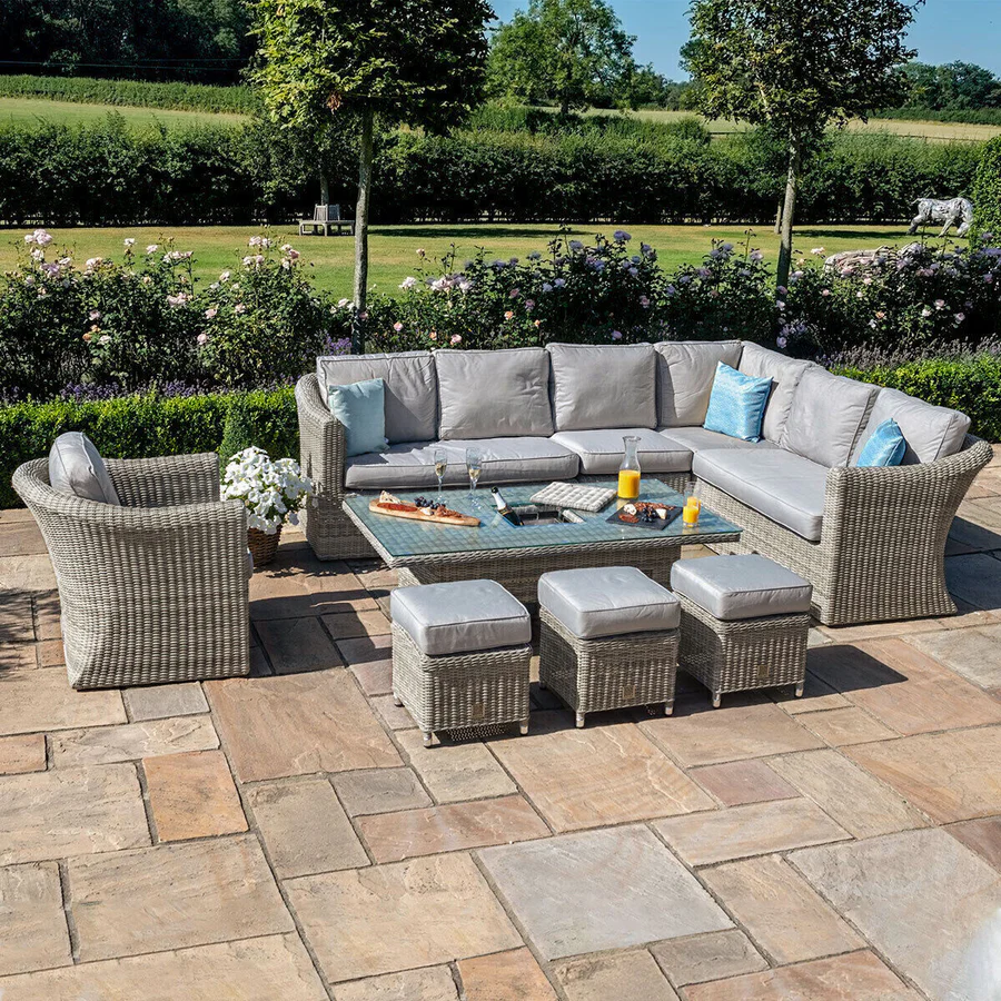Oxford Deluxe Large Rattan Corner Dining Set