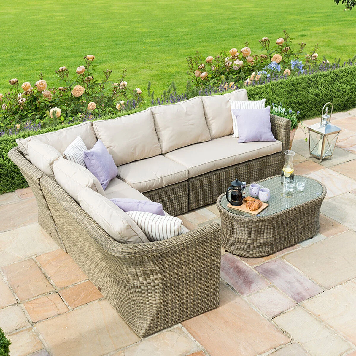 Winchester Large Rattan Corner Sofa Group with Armchair - Image 3