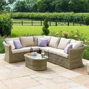 Winchester Large Rattan Corner Sofa Group with Armchair
