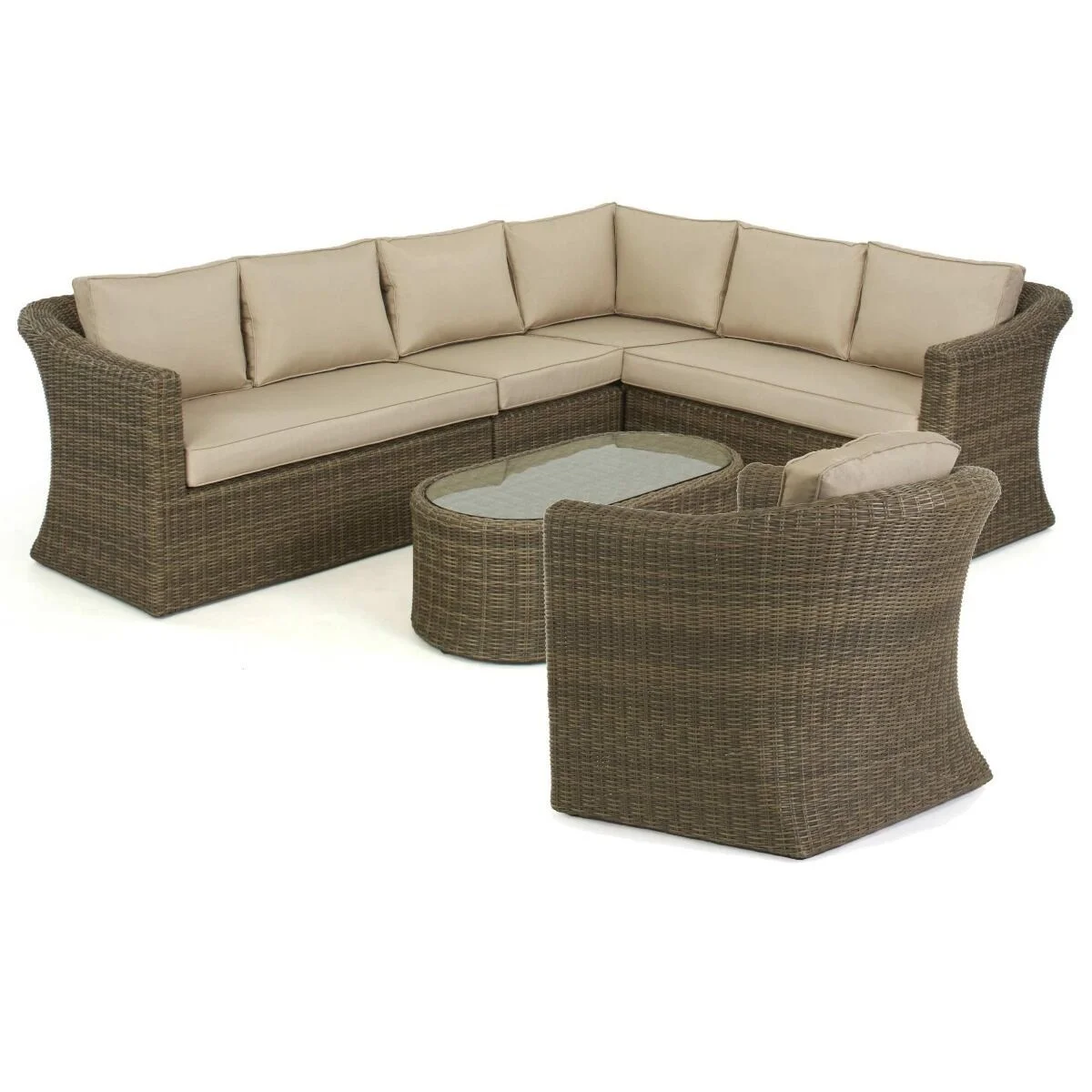 Winchester Large Rattan Corner Sofa Group with Armchair - Image 7