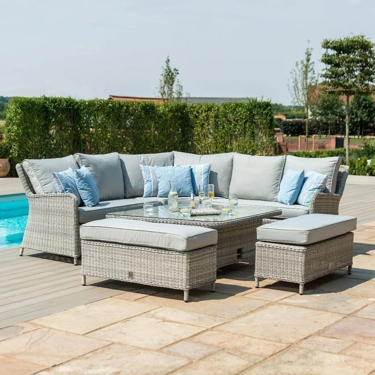 Oxford Royal Rattan Corner Dining Sofa Set - Image 2