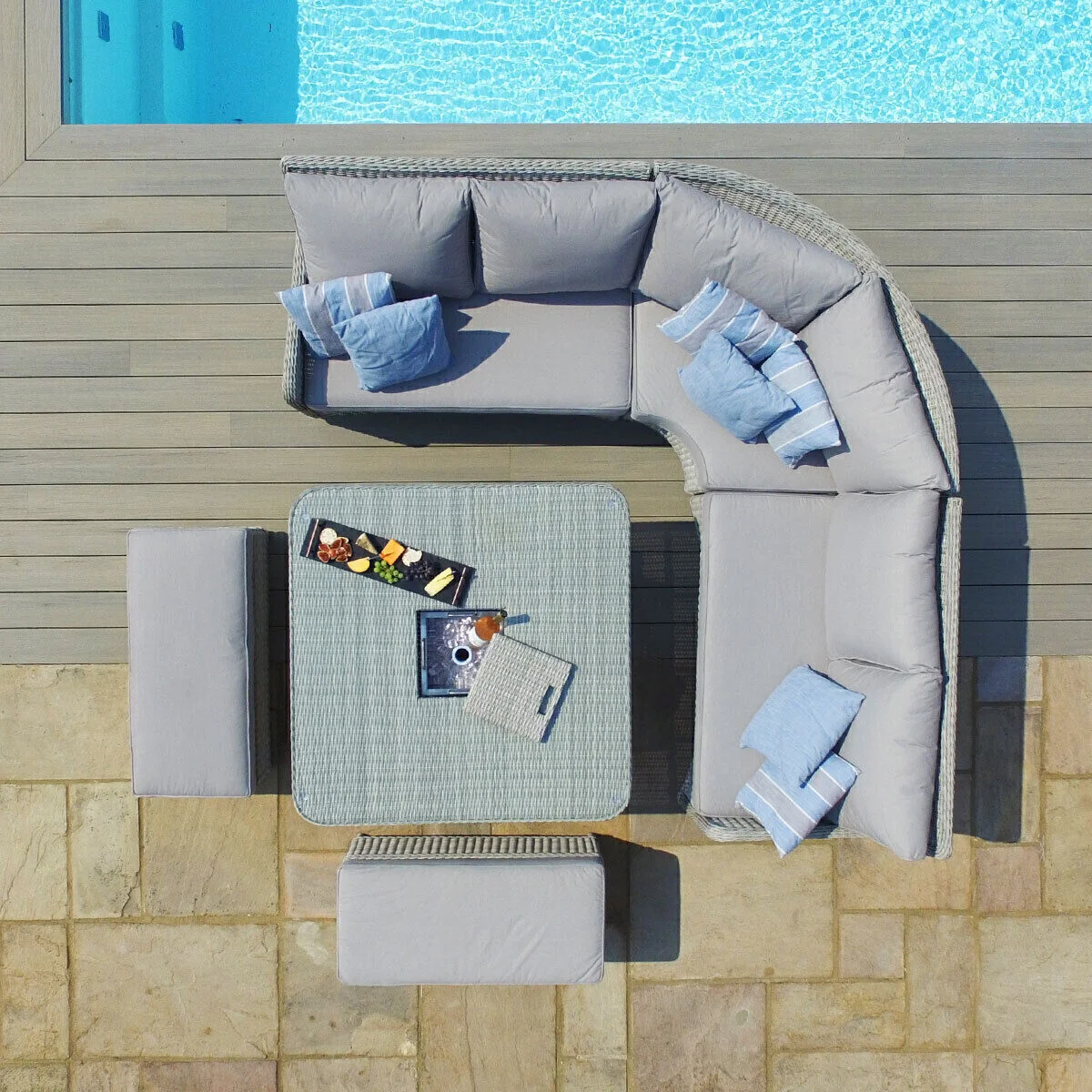 Oxford Royal Rattan Corner Dining Sofa Set - Image 3