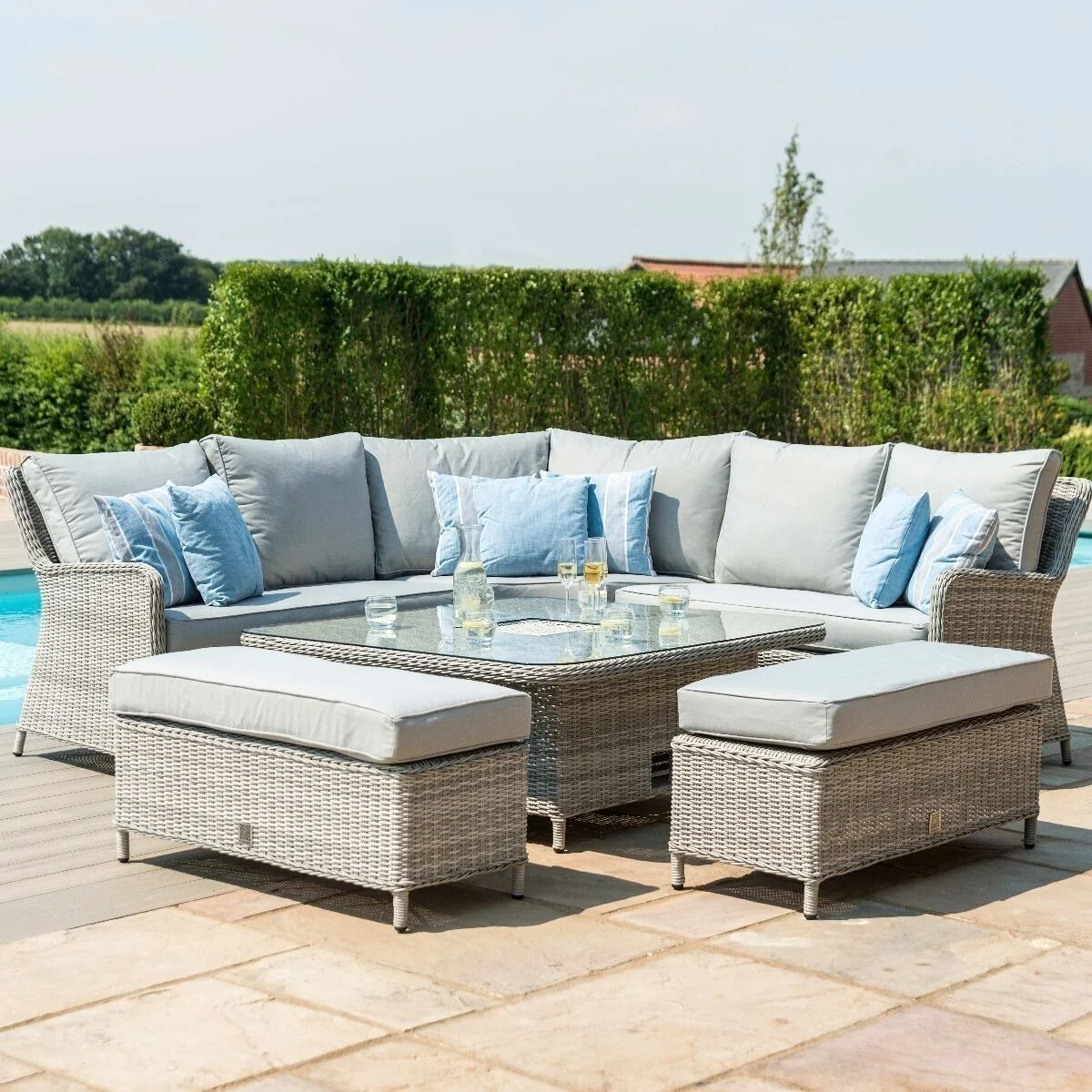 Oxford Royal Rattan Corner Dining Sofa Set - Image 4