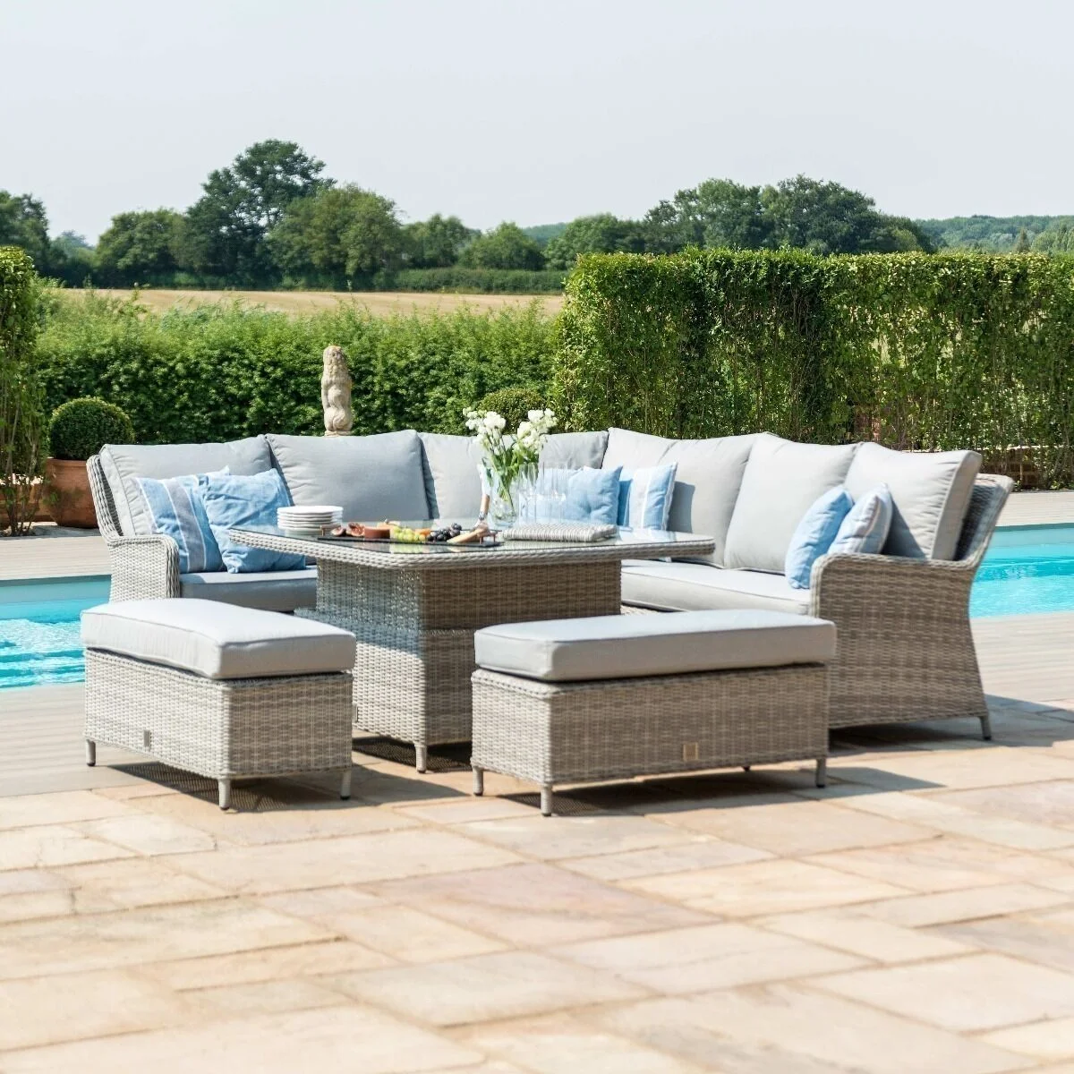 Oxford Royal Rattan Corner Dining Sofa Set - Image 5