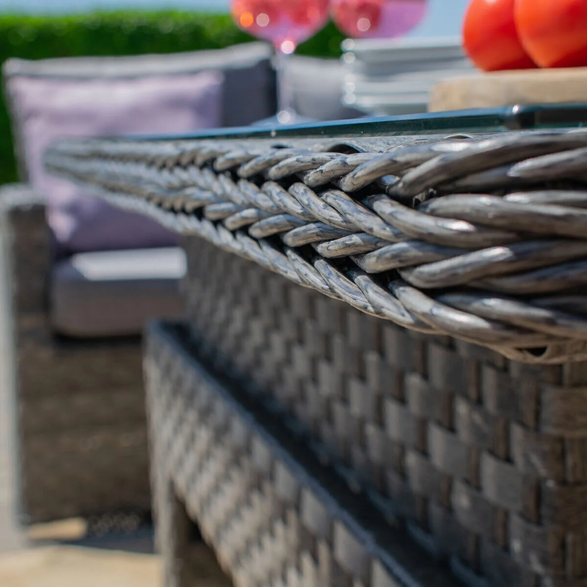 Victoria Square Rattan Corner Dining Set with Rising Table - Image 6