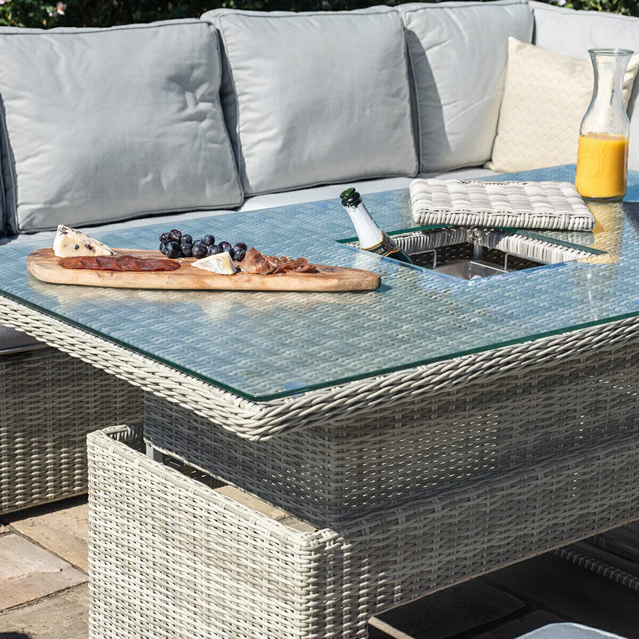 Oxford Deluxe Large Rattan Corner Dining Set - Image 5