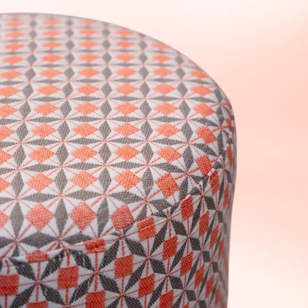 Outdoor Fabric Sunbrella Footstool - Mosaic Coral