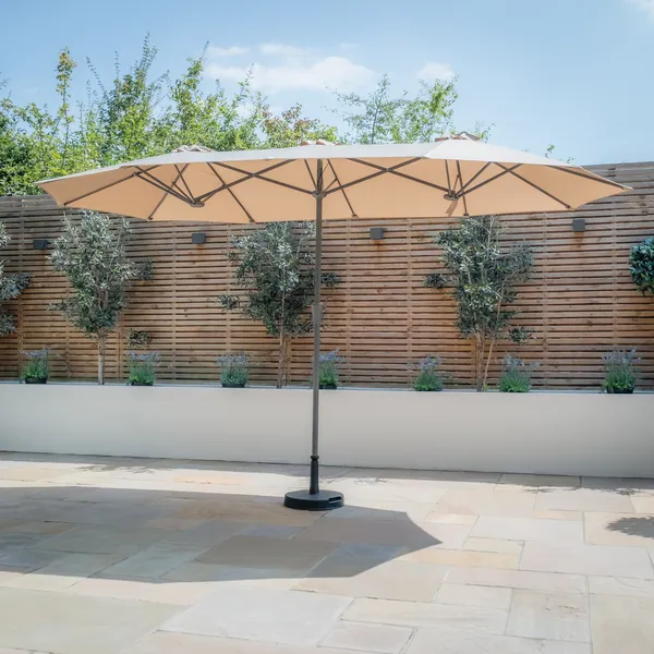 Oak Garden Land - Capri 2.2 x 4m Rectangular Table Parasol - Clay Beige