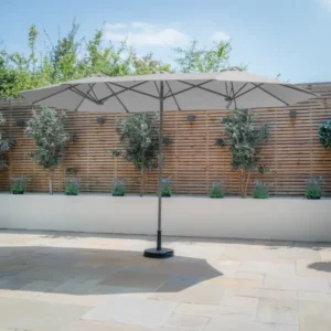 Oak Garden Land - Capri 2.2 x 4m Rectangular Table Parasol - Charcoal Grey