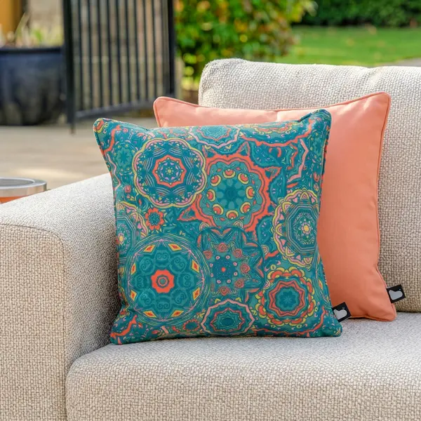 Extreme Lounging - Pair of Mandala Outdoor Scatter Cushions - Coral