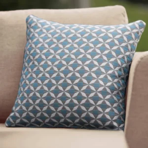 Oak Garden Land - Pair of Outdoor Sunbrella Fabric Scatter Cushion (43x43cm) - Mosaic Blue