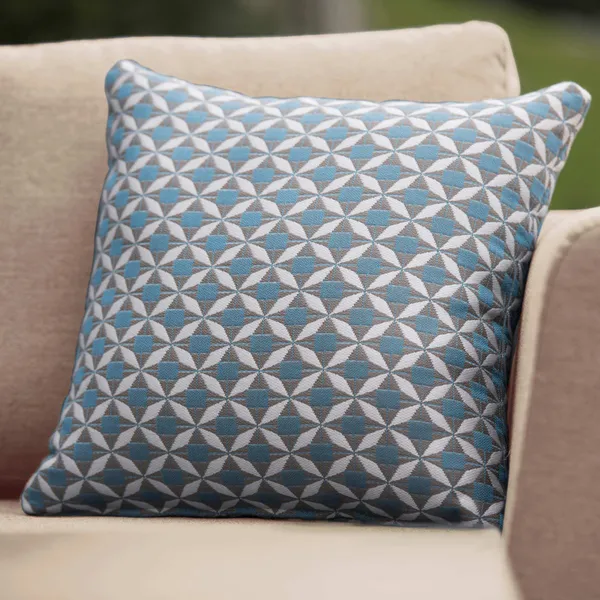 Oak Garden Land - Pair of Outdoor Sunbrella Fabric Scatter Cushion (43x43cm) - Mosaic Blue