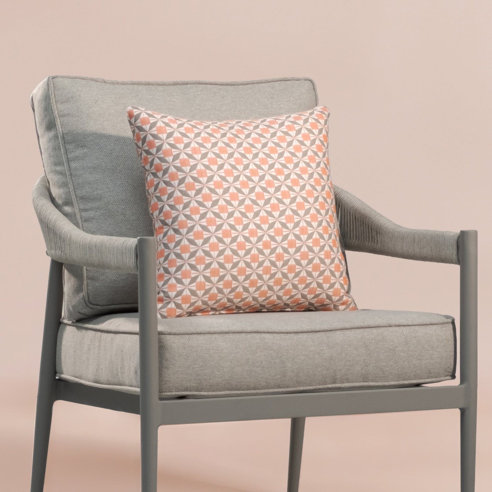 Oak Garden Land - Pair of Outdoor Fabric Scatter Cushion (43x43cm) - Mosaic Coral