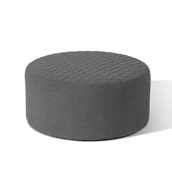 Oak Garden Land - Outdoor Fabric Ambition Quilted Footstool - Flanelle