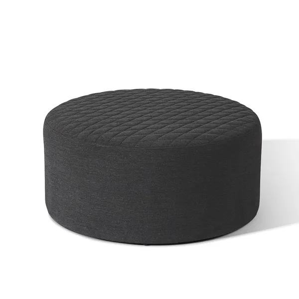 Oak Garden Land - Outdoor Fabric Ambition Quilted Footstool - Charcoal