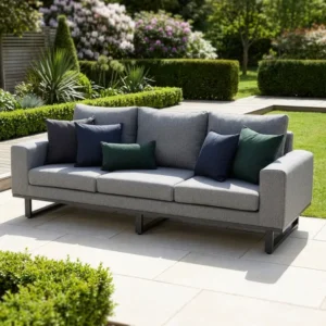 Oak Garden Land - Outdoor Fabric Ethos 3 Seat Sofa - Zinc Grey