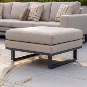 Oak Garden Land - Outdoor Fabric Ethos Footstool - Oatmeal