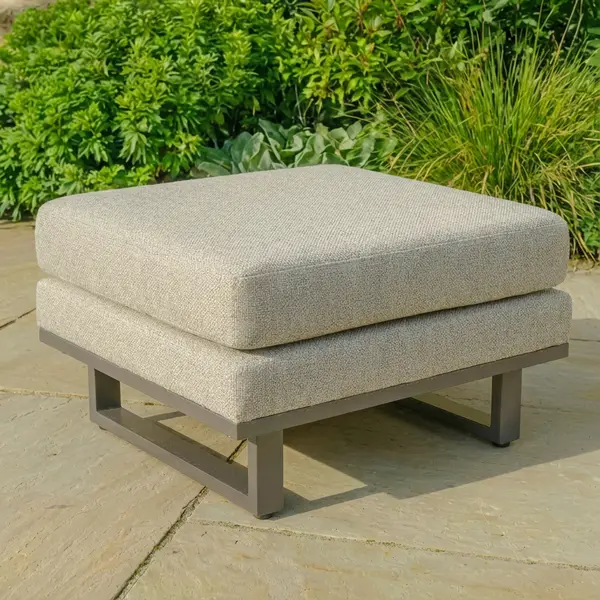 Oak Garden Land - Outdoor Fabric Ethos Footstool - Latte