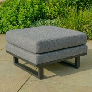 Oak Garden Land - Outdoor Fabric Ethos Footstool - Zinc Grey