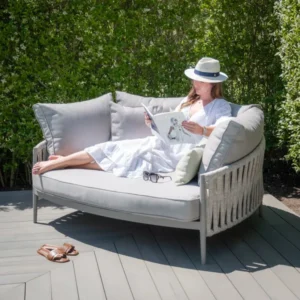 Oak Garden Land - Milan Rope Weave Daybed - Cool Linen
