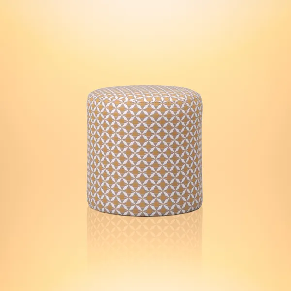 Oak Garden Land - Outdoor Fabric Sunbrella Footstool - Mosaic Yellow