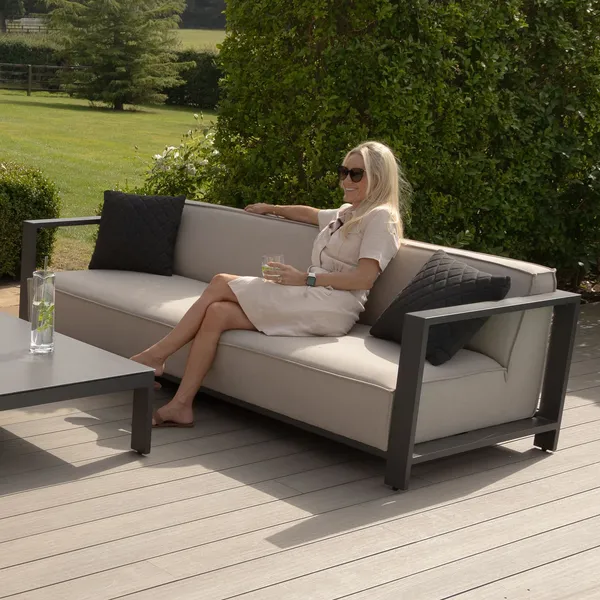 Oak Garden Land - Outdoor Fabric Ibiza 3 Seat Sofa - Oatmeal
