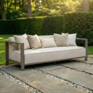 Oak Garden Land - Outdoor Fabric Ibiza 3 Seat Sofa - Latte