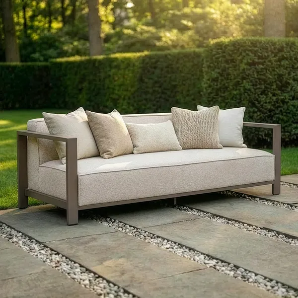 Oak Garden Land - Outdoor Fabric Ibiza 3 Seat Sofa - Latte