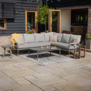 Oak Garden Land - Florence Rope Weave Large Corner Sofa Set with Rectangular Coffee Table