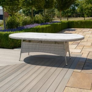 Oak Garden Land - Oxford 8 Seat Oval Rattan Dining Table - Ceramic Glass (Table Only)