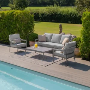 Oak Garden Land - Florence Rope Weave 3 Seat Sofa Set with Rectangular Coffee Table