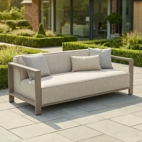 Oak Garden Land - Outdoor Fabric Ibiza 2 Seat Sofa - Latte