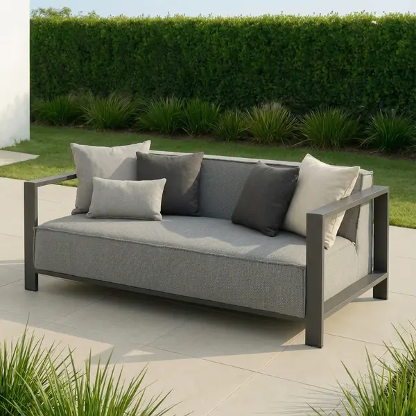 Oak Garden Land - Outdoor Fabric Ibiza 2 Seat Sofa - Zinc Grey