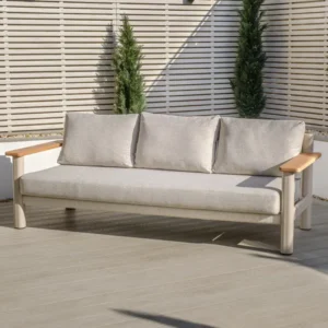 Oak Garden Land - Sicily Rope Weave 3 Seat Sofa - Latte