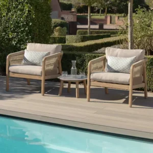 Oak Garden Land - Martinique Rope Weave Lounge Set with Round Coffee Table