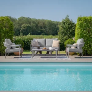 Oak Garden Land - Florence Rope Weave 2 Seat Sofa Set with Rectangular Coffee Table