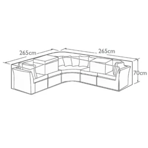 Oak Garden Land - Barcelona/Winchester Rounded Corner Group - Garden Furniture Cover