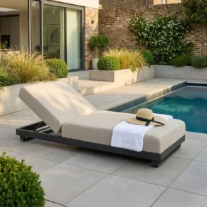 Oak Garden Land - Outdoor Fabric Ibiza Sunlounger - Oatmeal