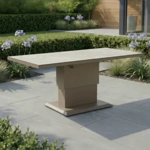 Oak Garden Land - Aluminium Rectangular Outdoor Rising Table - Café