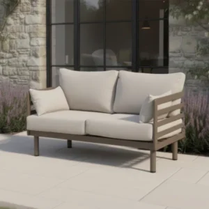Oak Garden Land - Metro Aluminium 2 Seat Garden Sofa - Café Almond