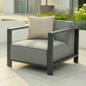 Oak Garden Land - Outdoor Fabric Ibiza Armchair - Zinc Grey