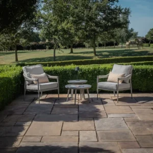 Oak Garden Land - Florence Rope Weave Lounge Set with 2 Round Coffee Tables