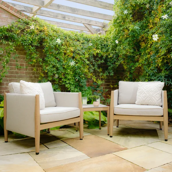 Oak Garden Land - Burford Aluminium Lounge Set with Square Coffee Table - Almond