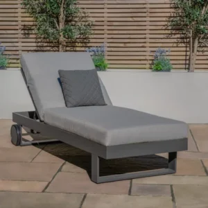 Oak Garden Land - Vancouver / New York Aluminium Sunlounger - Dove Grey
