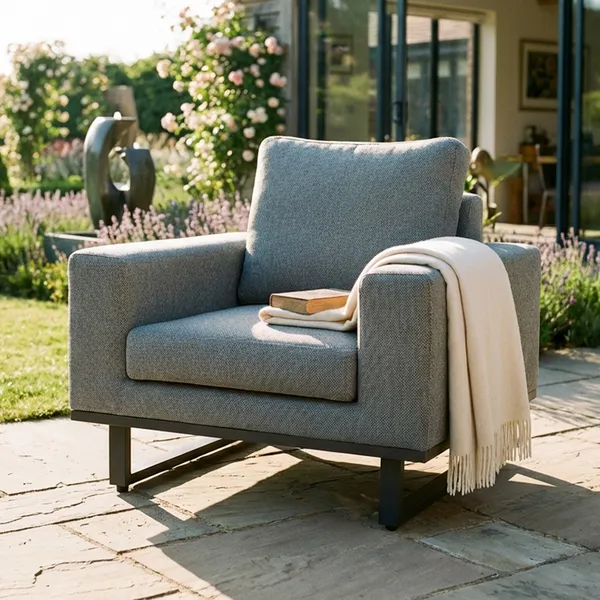 Oak Garden Land - Outdoor Fabric Ethos Garden Sofa Armchair - Zinc Grey