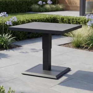 Oak Garden Land - Aluminium Square Outdoor Rising Table - Charcoal